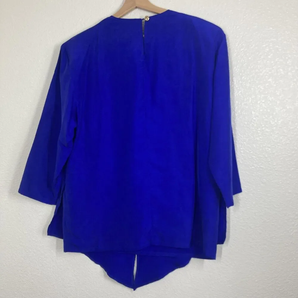 Vintage Strictly Silk Shirt Womens Medium Travel Embroidered Rome Venice St - Picture 13 of 16